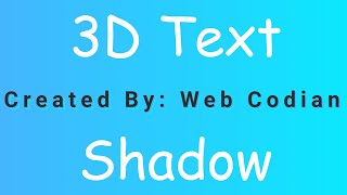 How to Create 3D Text Shadow HTML, CSS || #WEB CODIAN