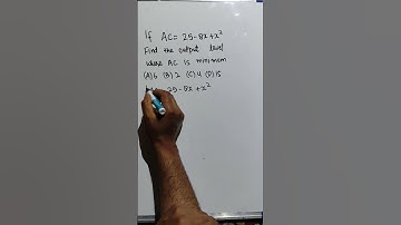 #shorts how to find out the level of output where average cost is minimum