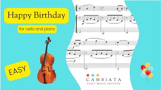 Happy Birthday - for cello and piano (easy duet)