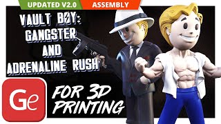 Vault Boy: Adrenaline Rush and Gangster STL files for 3D printing | Assembly by Gambody