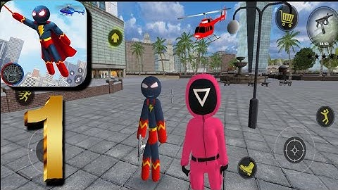 Superhero Stickman Rope Hero Vegas Crime Simulator #1 Android Gameplay