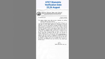 HTET Biometric Verification Date 2025 htet update htet result 2025 htet biometric 2025 HTET syllabus