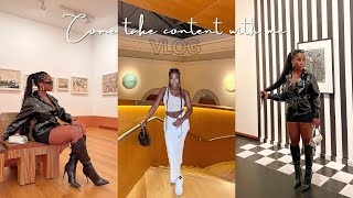 CONTENT DAY VLOG| Come take IG  pics with me | ART GALLERY | BULK SHOOTING | COCKTAIL TASTING | BTS