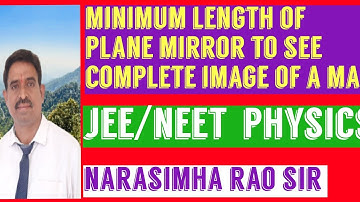 MINIMUM LENGTH OF PLANE MIRROR FOR SEEING FULL IMAGE OF MAN | RAYOPTICS | JEE/NEET | NARASIMHA RAO.