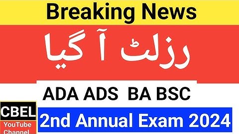 PU Result Announced ADA ADS BA BSc 2nd annual 2024 / supplementary Result announced ADA ADS