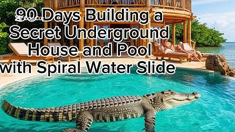 90 Days Building a Secret Underground House and Pool with Spiral Water Slide @PrimitiveWildBuild 