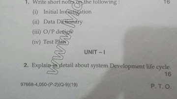 BCA 2nd Sem Structure System Analysis & Design Question Paper