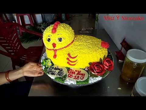 Bánh kem con gà hình khối - Chicken cubes ice cream cake | Foci