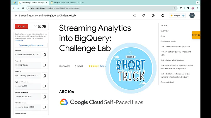 [NEW] Streaming Analytics into BigQuery: Challenge Lab || #qwiklabs || #ARC106 | With Explanation🗣️]