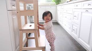 Baby using learning tower