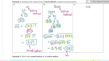Math 10 - Roots and Powers Lesson 2 (section 4.3)