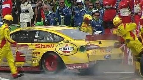 NASCAR Joey Logano Clips Pit Crew Member | CAMPING WORLD RV SALES 301, New Hampshire