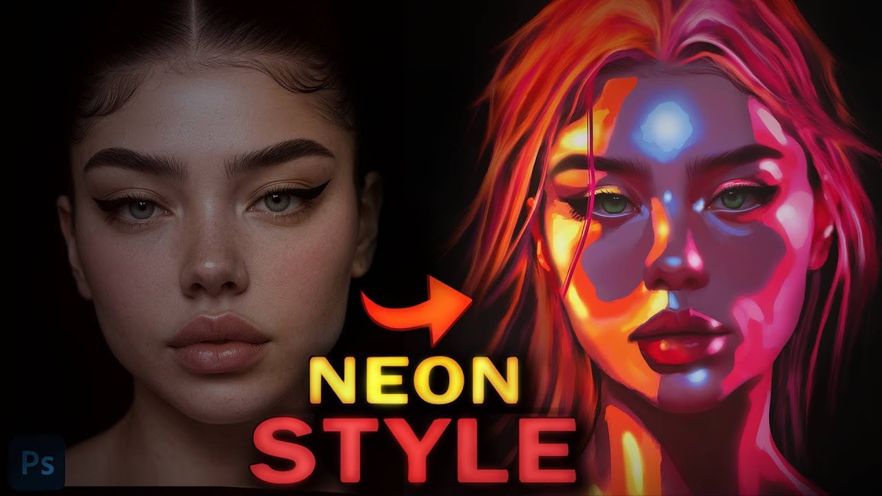 Make NEON ART in Photoshop (Tutorial)