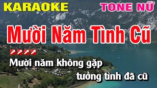 Karaoke Mười Năm Tình Cũ Tone Nữ Nhạc Sống | Nguyễn Linh