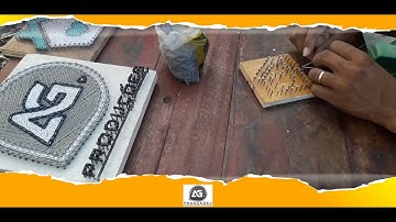 Mini Porta Chaves de Casinha - STRING ART - QUADRO DE PREGO E LINHA