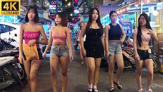 Phnom Penh Street 136 at Night | Cambodia&#39;s Famous Entertainment District 2025 in 4K UHD