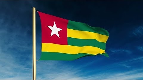 4K Togo flag slider style. Waving in the wind with cloud background animation Stock video