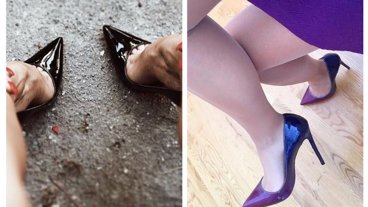 Sexy women legs & feet in pointed toe pumps