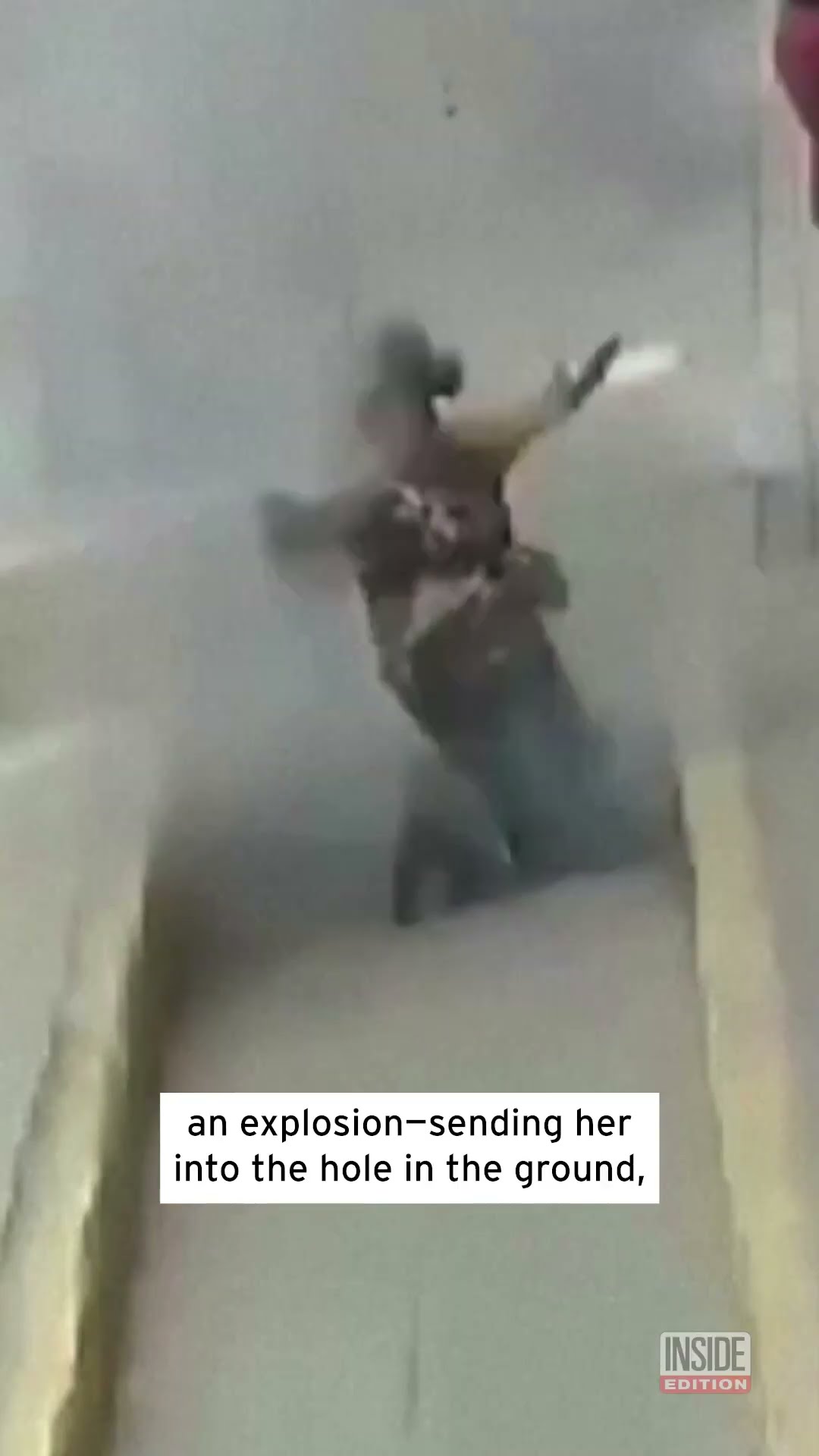 Explosion Sends Woman Down Hole #shorts