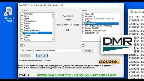 EASY DMR - SOFTWARE - ARQUIVOS CSV