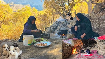 Cave Living With Nomad Women in Iran 🏔️ | One Day of Cooking & Daily Life Challenges🍳