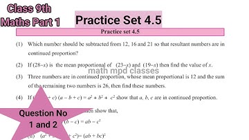 Practice Set 4.5 Class 9th Maths Part 1 | Chapter 4 Ratio and Proportion | Std 9th Maths part 1
