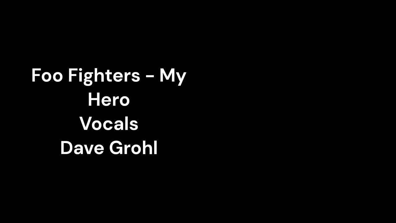 Foo Fighters - My Hero Vocals Dave Grohl, Original Isolated Multitrack Stem Track