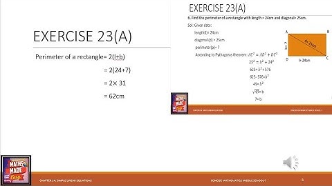 How to Perimeter of a rectangle || Find perimeter using PYTHAGORAS THEOREM || MENSURATION || ICSE