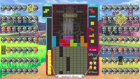 i got 5th place again w/ the garbage lines making me die again in tetris 99 today!!!