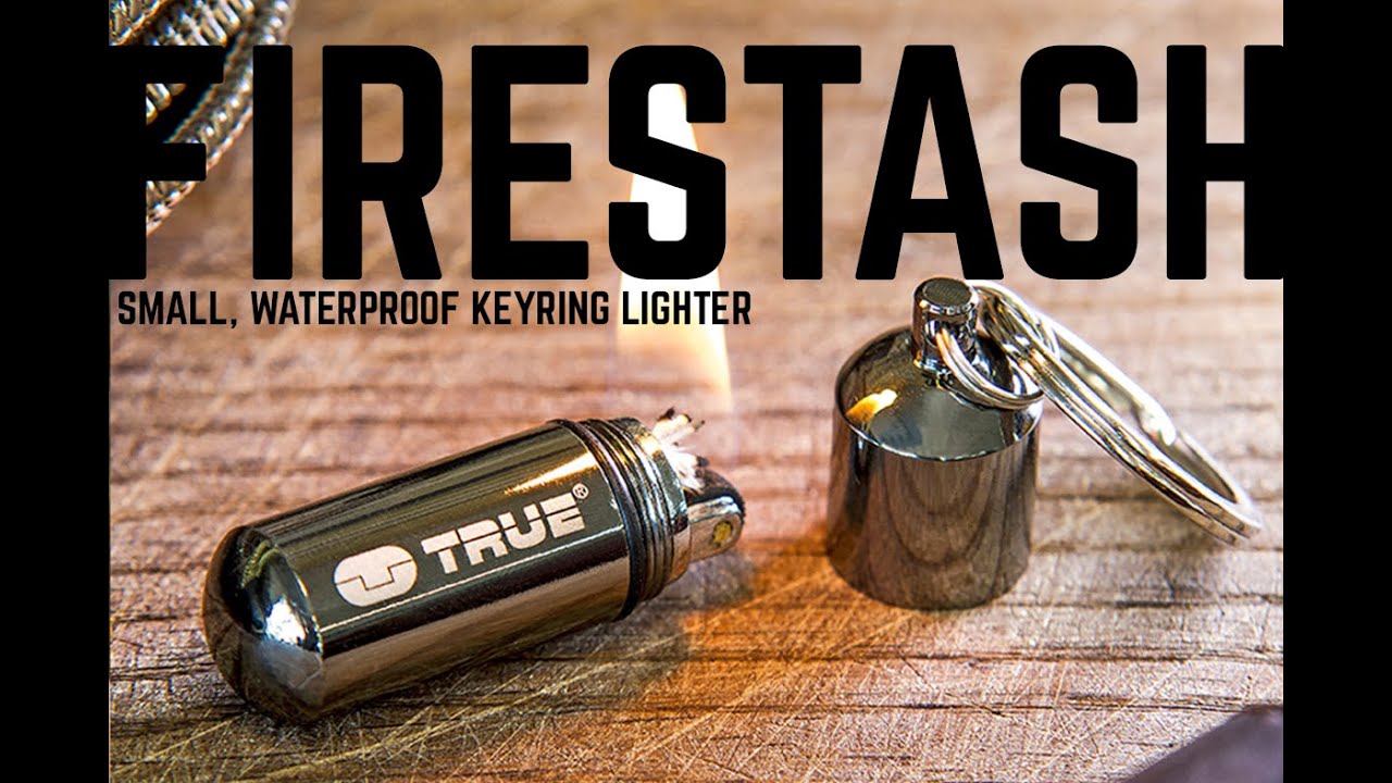 TRUE UTILITY FireStash Mini Petrol Storm Lighter Waterproof Keychain