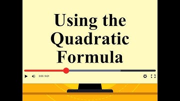 Using the Quadratic Formula: Example 2