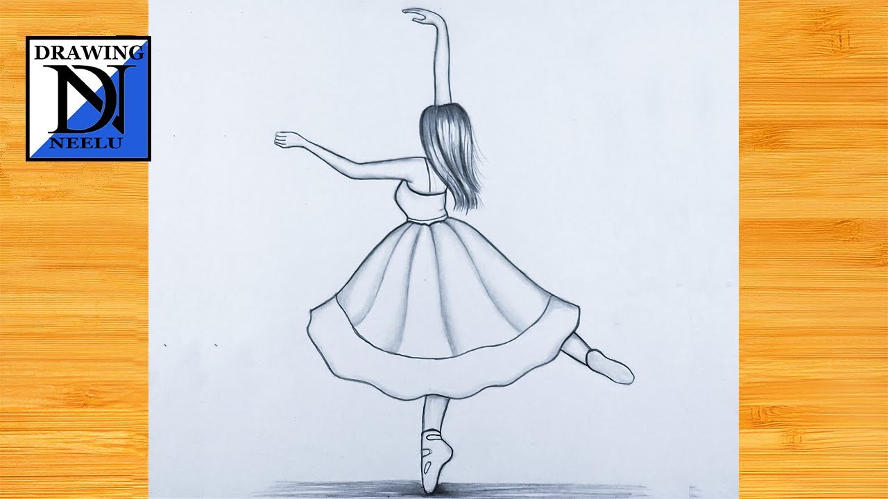 Dancing Ballerina Back Pencil Drawing Stock Illustration 303385121 |  Shutterstock