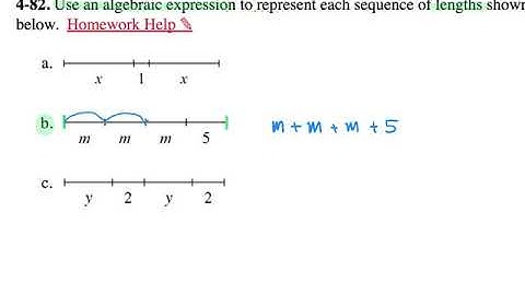 4-82 CC1 CPM - Writing Algebraic Expressions from given number line diagrams