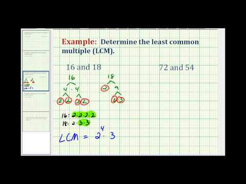 Example: Determining the Least Common Multiple Using Prime Factorization