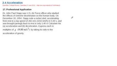 Acceleration [OpenStax Chap2: Prob17]