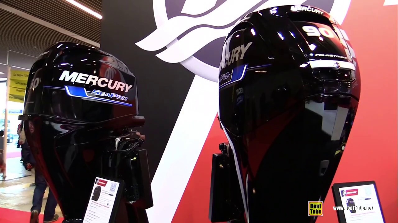 2017 Mercury 60 hp and 90 hp Outboard Engines - Walkaround - 2016 Salon  Nautique Paris - YouTube