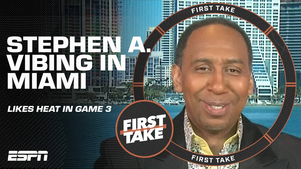 Stephen A. is vibing in Miami & rolling with the Heat in Game 3️⃣ 😎 | First Take