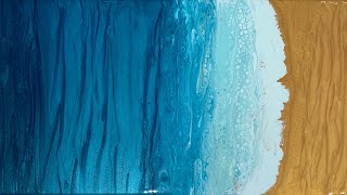(260) Beach Pour / Swipe / Fluid Acrylic Paint Pouring  Flow Art  Impressionism