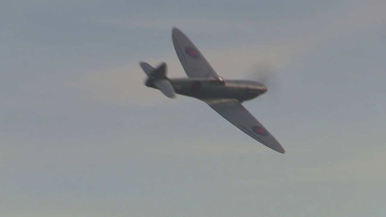 Spitfire PR XI PL983 at Shuttleworth Race Day 2018