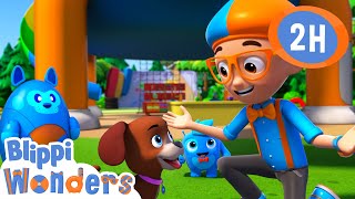 Why Do Dogs Wag Their Tails? | Blippi Wonders | Preschool Learning | Moonbug Tiny TV