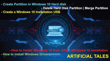 Create Partition in Windows / Delete - Merge Partition / Bootable USB / Install Windows & Drivers