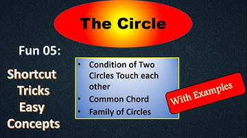 Fun 05: Common Chord| Common Tangent| Condition for Two circles touch each other| Family of Circles