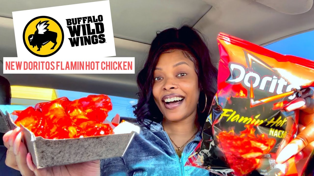 BUFFALO WILD WINGS NEW FLAMIN HOT DORITOS CHICKEN Food Review YouTube
