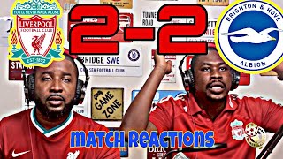 LIVERPOOL 2-2 BRIGHTON FULL FAN GOAL REACTIONS | MO SALAH SADIO MANE