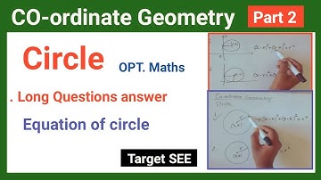 02: Circle coordinate geometry class 10 || coordinate geometry class 10 equation of circle opt maths