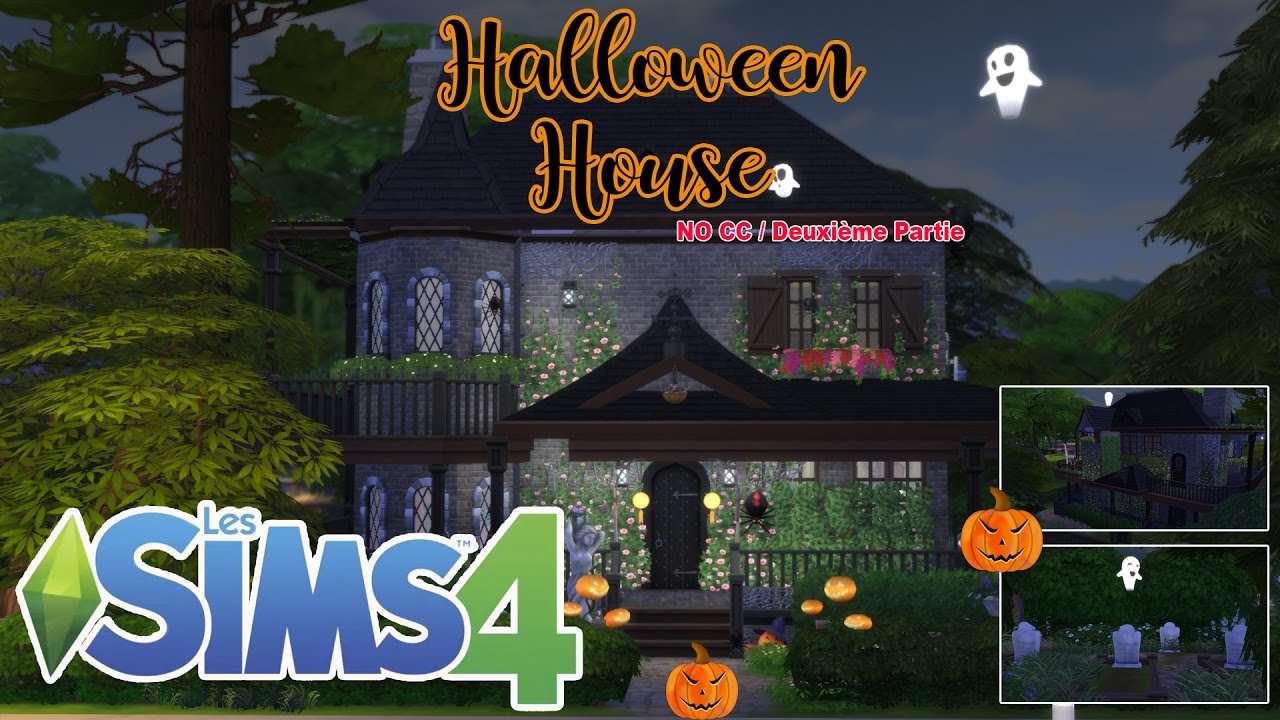 Sims 4 Lets Build Halloween House No Cc Part 2 Youtube
