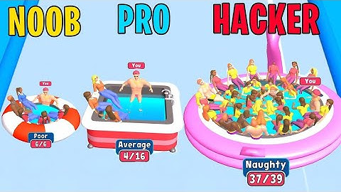 noob vs PRO vs HACKER hottub run