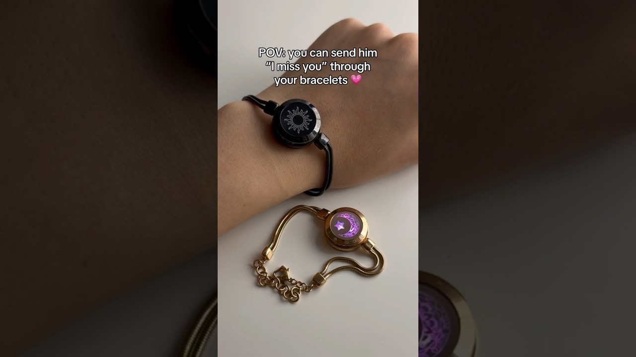 Totwoo Long Distance Touch Bracelets for Couples Relationship Light  up&Vibrate Smart Bracelets Bluetooth Connecting Jewelry-Sun&Moon Snake  Chain Black Gold - Walmart.com