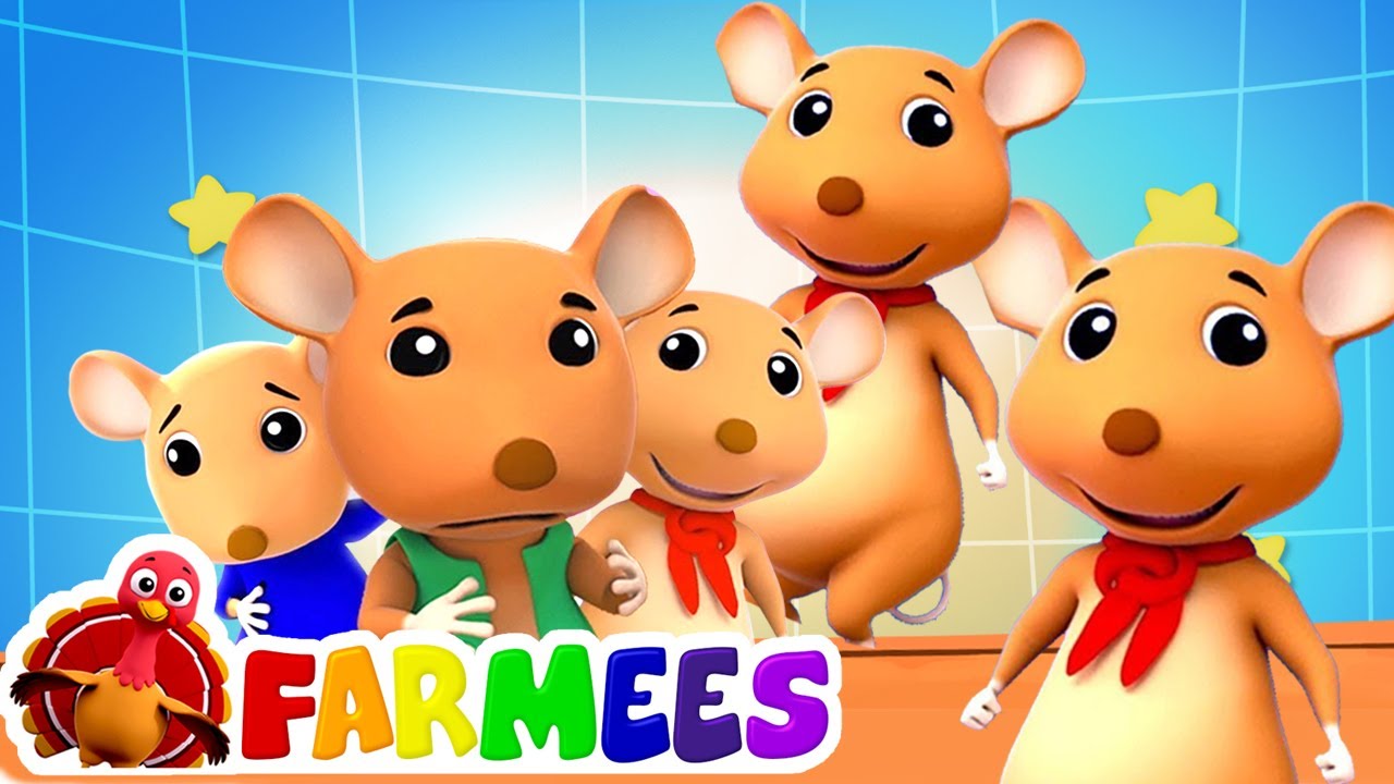 ⁣Cinq petits rats coquins | Chansons pour enfants | Farmees Française | Comptines | Vidéo éducative