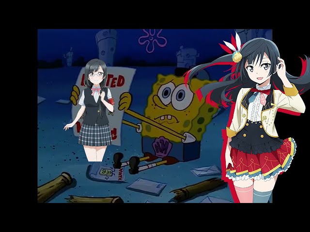 love live nijigasaki girls potrayed by spongebob class=